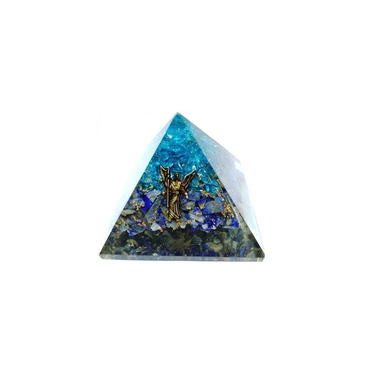 pirâmide orgonite lapis lazuli e agua marinha – 7 x 7