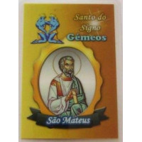 {
  "text": "zodiac sign card – gemini/saint matthew"
}