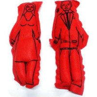 bonecos de pano Vodu (voodoo)– casal vermelho