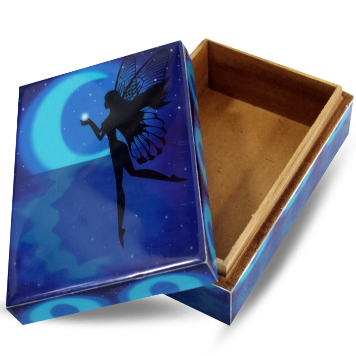 {
  "text": "Wooden fairy of the moon box"
}