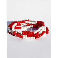 Guia de Missangão Branco E Vermelho