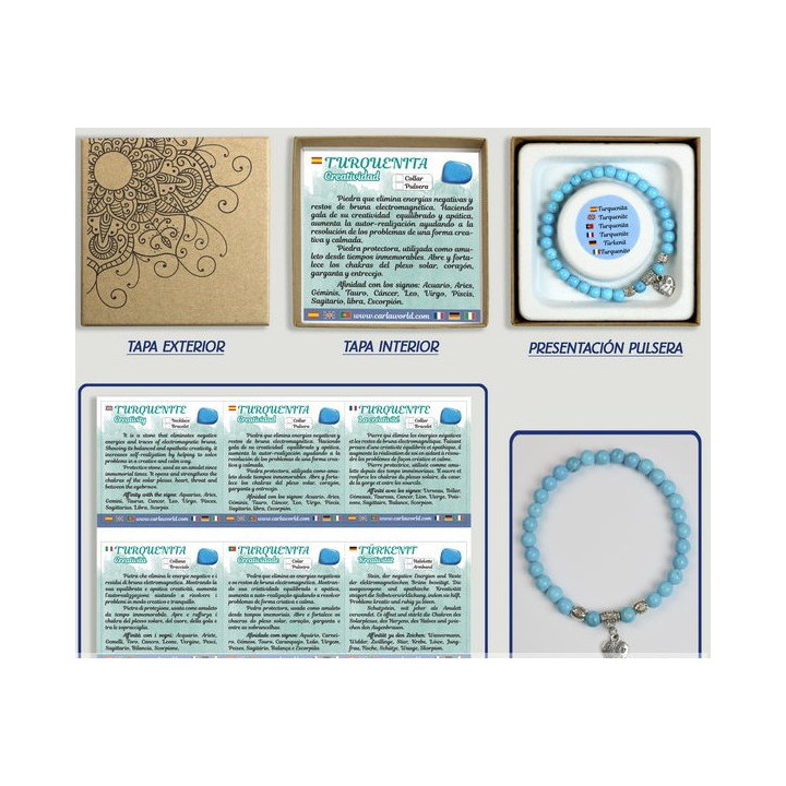 Pulseira Elegante - Turquenita C/Amuleto