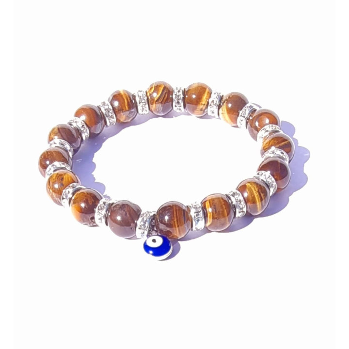 Pulseira Olho de Tigre e Olho Turquia