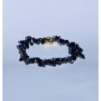 {
  "product_name": "Black Tourmaline and Turkey Eye Bracelet - Chip"
}