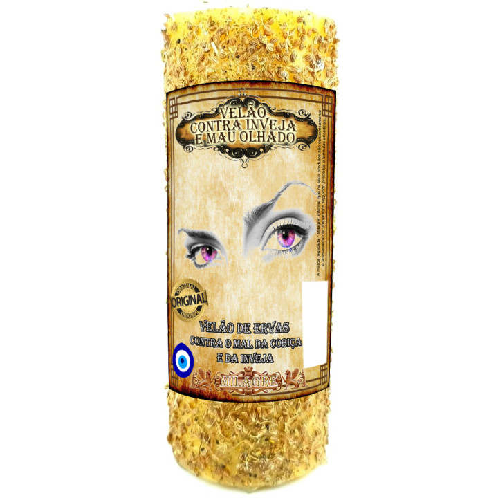 Velão Inveja e Mau-Olhado - vela de ervas
