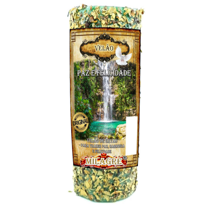 Velão Paz e Felicidade - vela de ervas