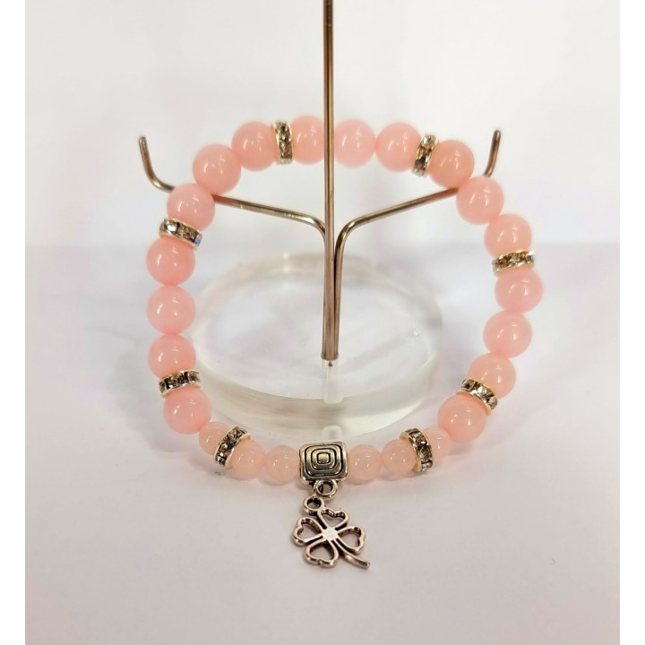 {
  "name": "Rose Quartz Bracelet with Shamrock - Love Luck"
}