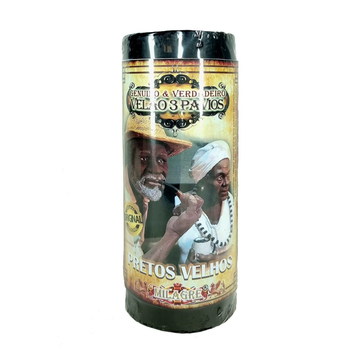{
  "text": "3-wick orixá candle – pretos velhos"
}